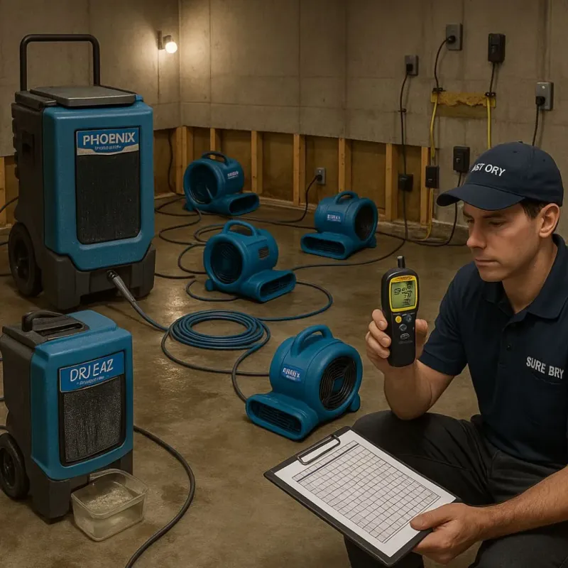 Structural Drying and Dehumidification process in Marietta-Alderwood, WA